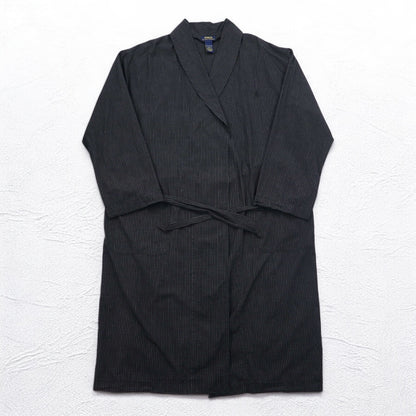 POLO RALPH LAUREN ローブコート ガウン M ブラック チェック ベルト付き Woven Robe Soho Plaid