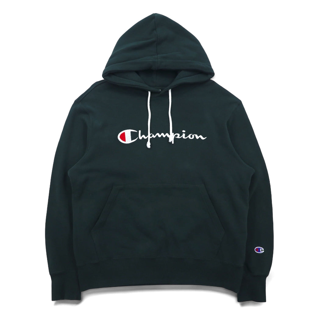 Champion プルオーバー スウェット パーカー L グリーン スクリプトロゴ CWSQ106R