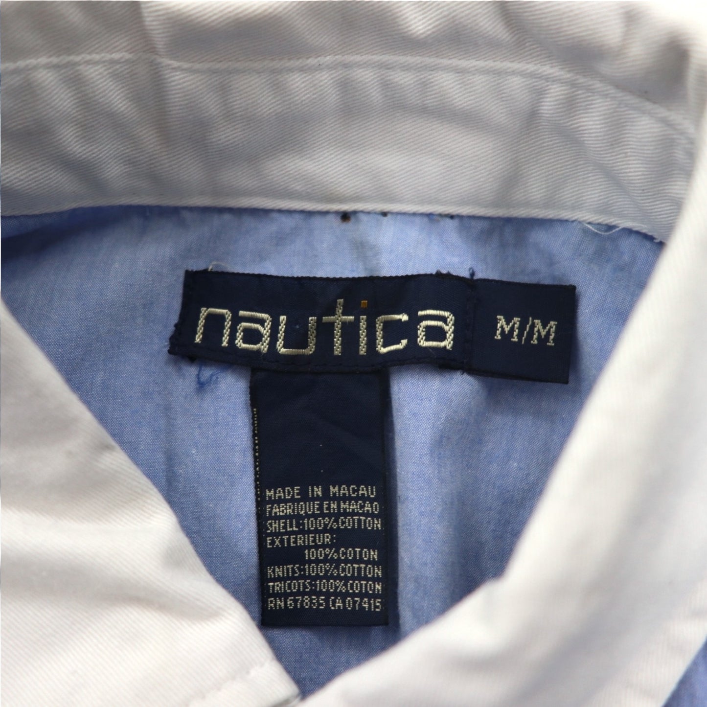 nautica 90年代 プルオーバー シャンブレーシャツ XL ブルー コットン ワンポイントロゴ刺繍
