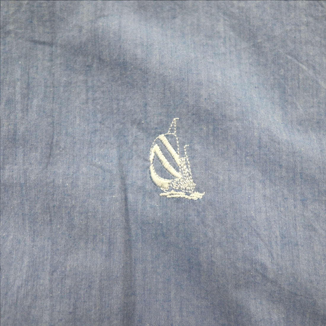 nautica 90年代 プルオーバー シャンブレーシャツ XL ブルー コットン ワンポイントロゴ刺繍