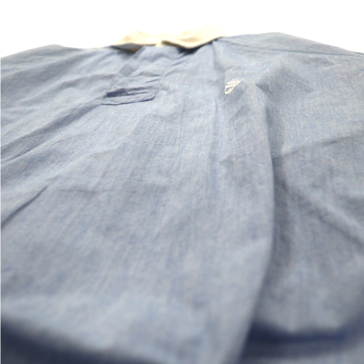 nautica 90s pullover chambray shirt, XL, blue, cotton, one-point logo embroidery