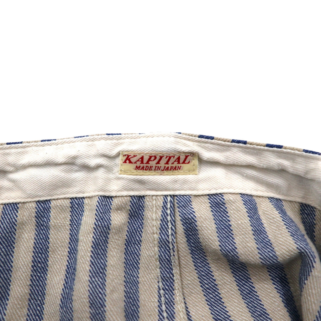 KAPITAL × ZION ROOTSWEAR Overalls 4 Blue Beige Stripe SINGS BOB MARLEY TALKIN' BLUES COLLECTION Bob Marley BK190P011