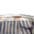 KAPITAL × ZION ROOTSWEAR Overalls 4 Blue Beige Stripe SINGS BOB MARLEY TALKIN' BLUES COLLECTION Bob Marley BK190P011