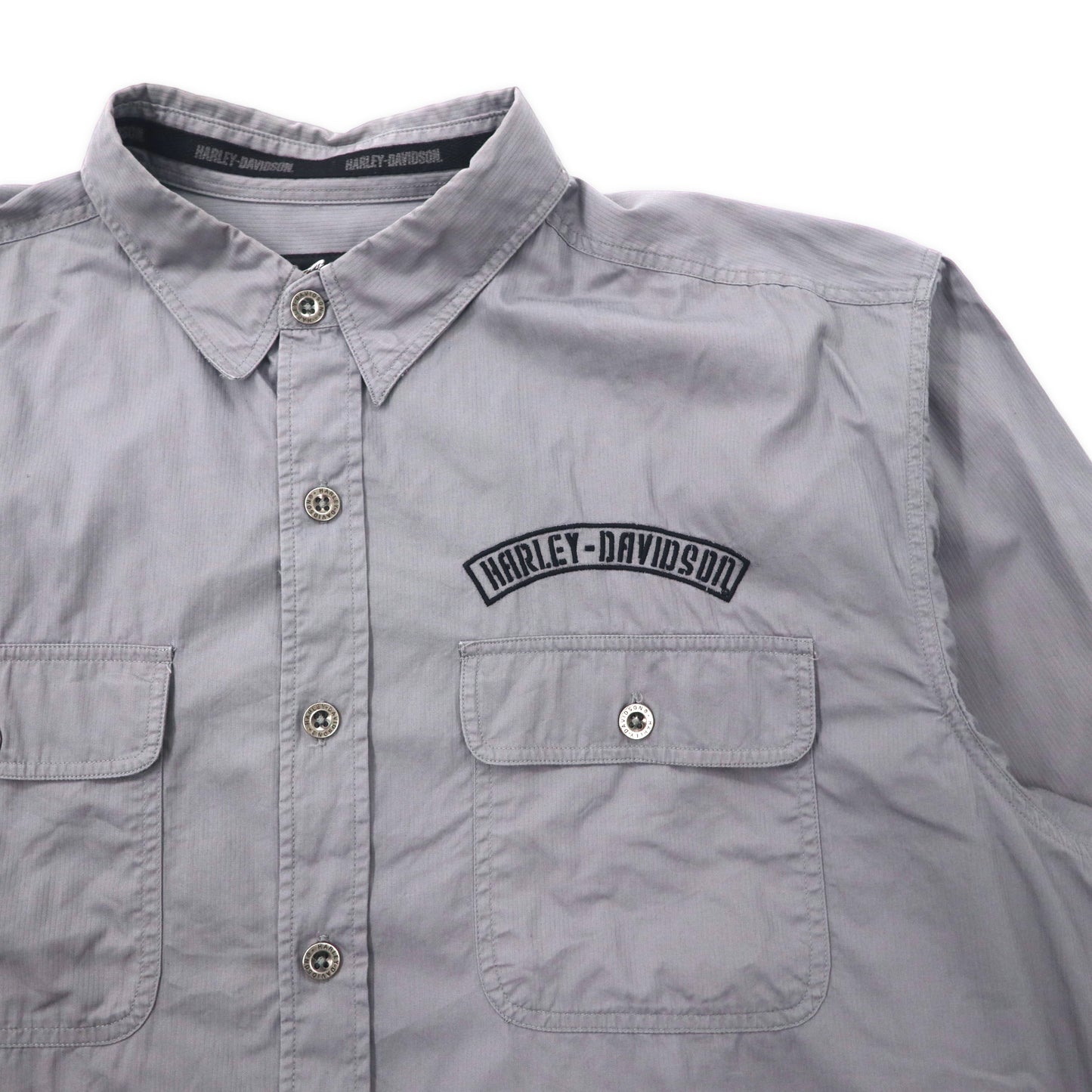 HARLEY DAVIDSON ワークシャツ XL グレー コットン