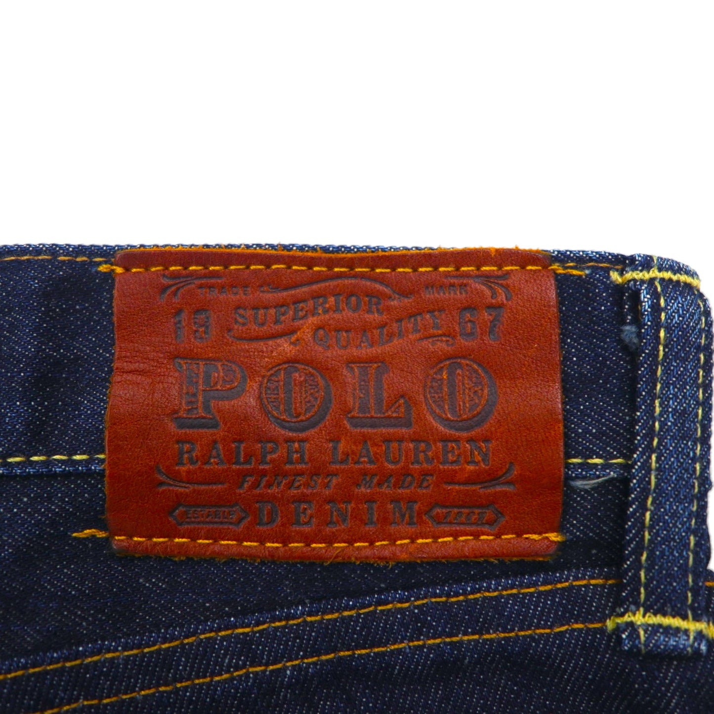 Polo Ralph Lauren リジッド デニムパンツ ジーンズ L インディゴ CLASSIC FIT 867 未使用品 ジッパーフライ レザーパッチ