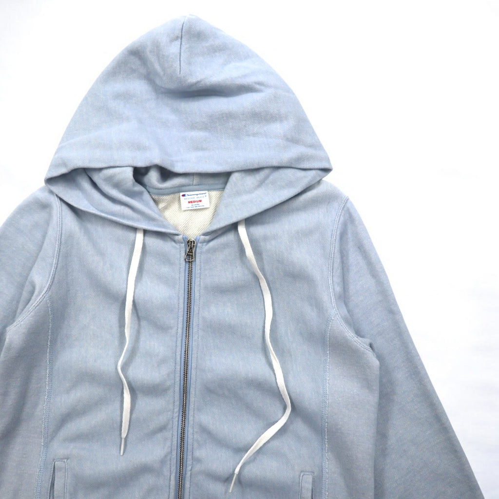 Champion Reverse Weave Double Zip-Up Hoodie, Medium, Light Blue, CWSF113