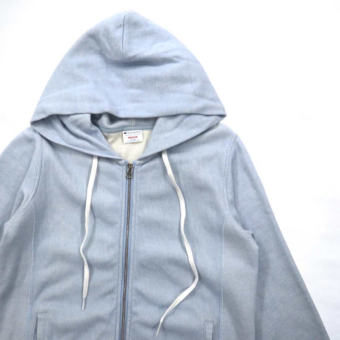 Champion Reverse Weave Double Zip-Up Hoodie, Medium, Light Blue, CWSF113