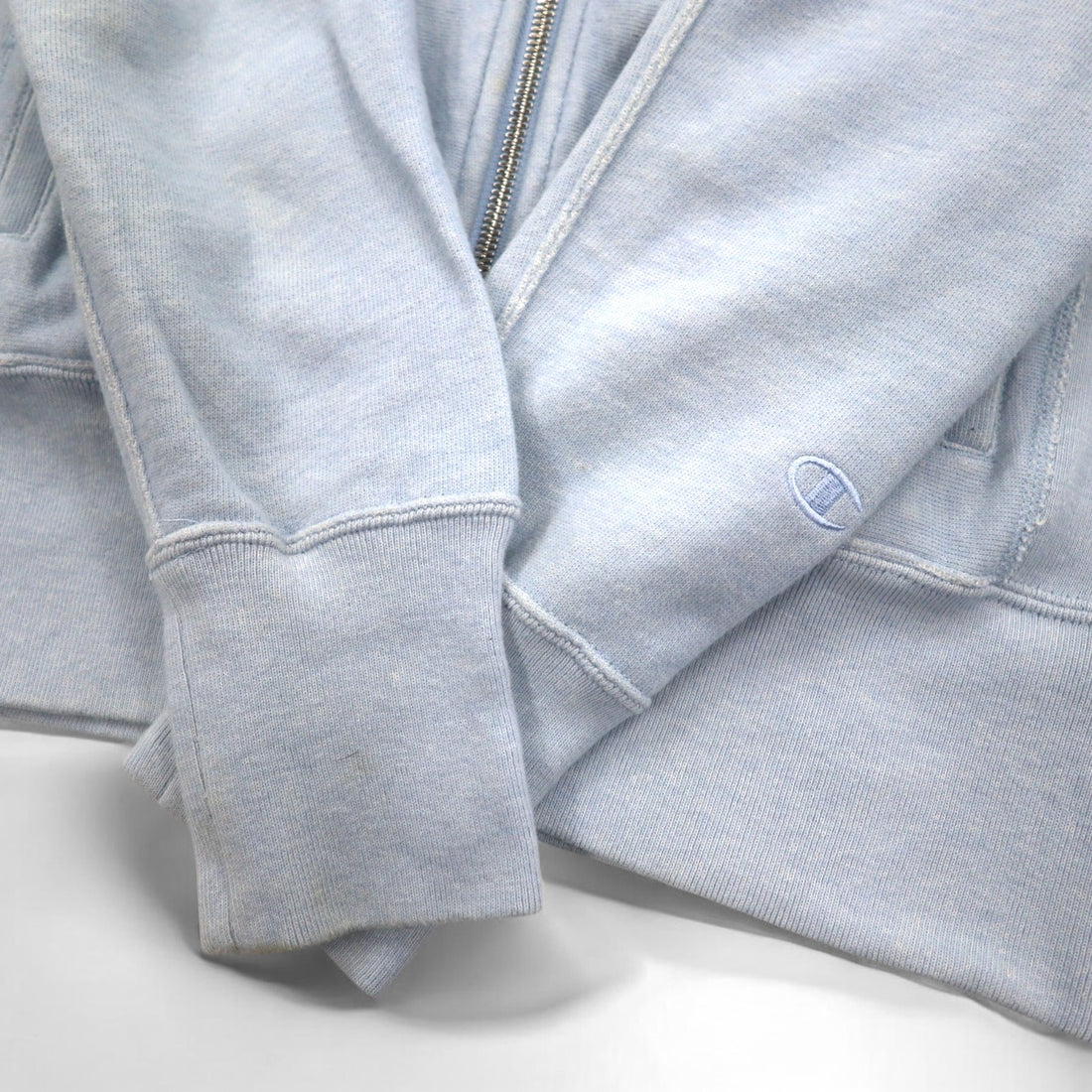 Champion Reverse Weave Double Zip-Up Hoodie, Medium, Light Blue, CWSF113