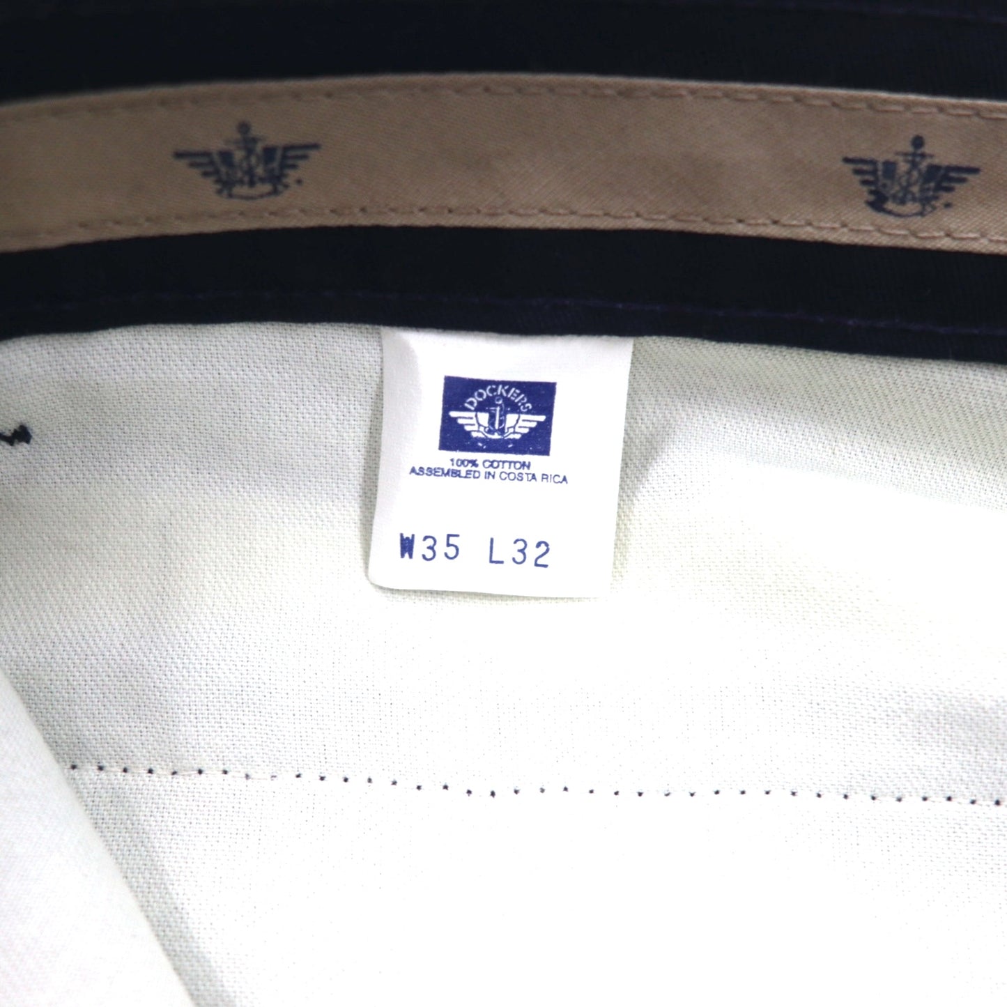 DOCKERS ( Levi's ) 90年代 2タック ワイド チノパンツ L ネイビー コットン センタープレス