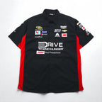 CHASE AUTHENTICS 半袖 レーシングシャツ XL ブラック コットン NASCAR スナップボタン