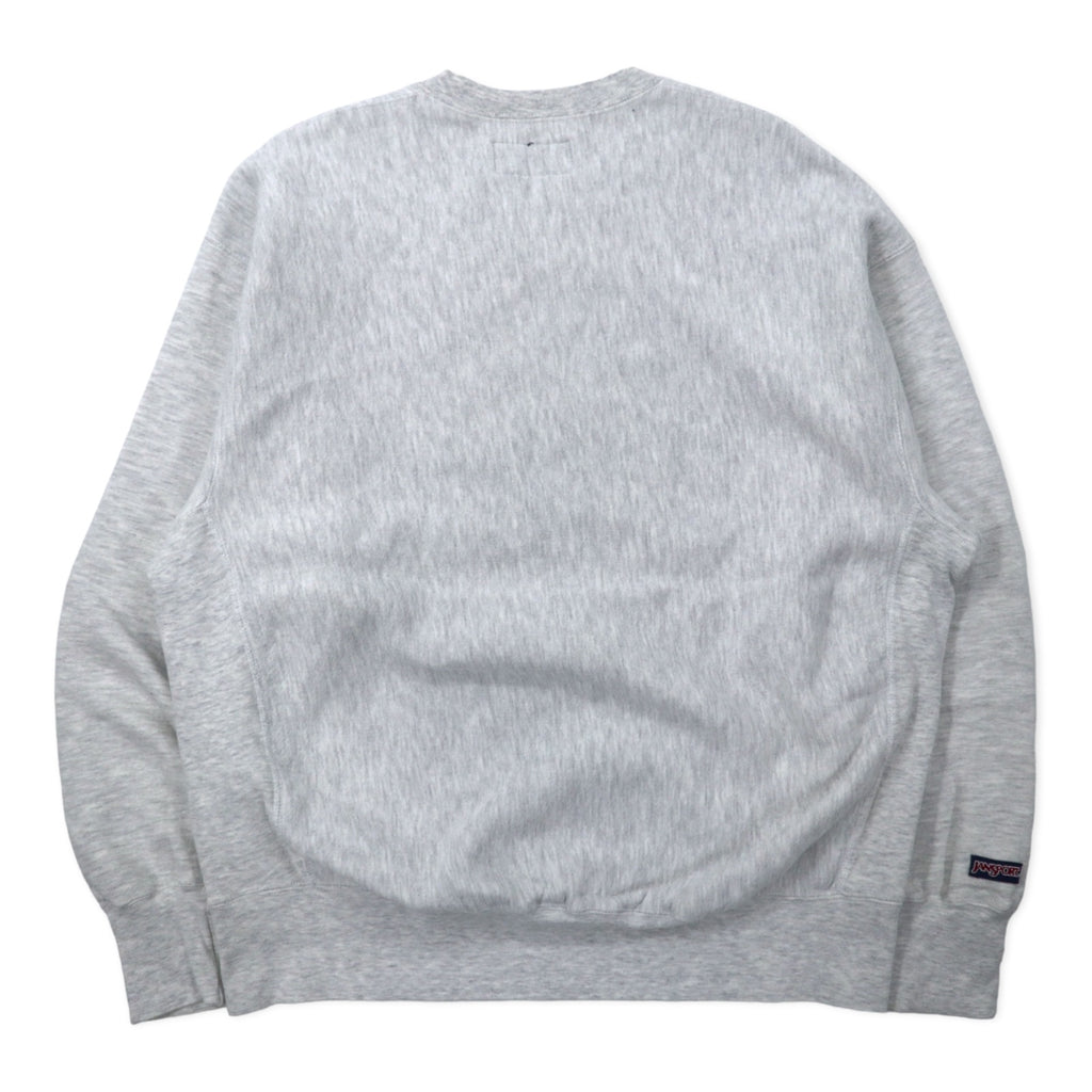 JAN SPORT USA made 90s reverse weave sweatshirt XXL grey cotton fleece lining NMMI (New Mexico Military Institute) arch logo big size