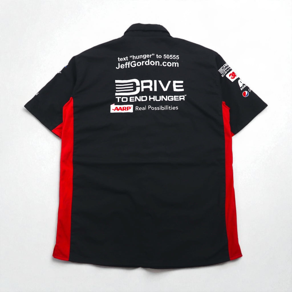 CHASE AUTHENTICS 半袖 レーシングシャツ XL ブラック コットン NASCAR スナップボタン