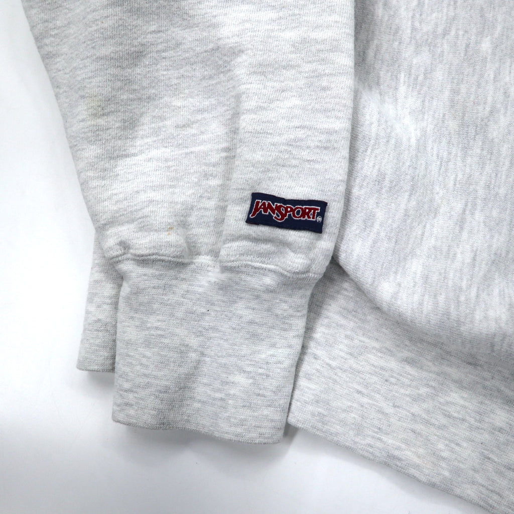 JAN SPORT USA made 90s reverse weave sweatshirt XXL grey cotton fleece lining NMMI (New Mexico Military Institute) arch logo big size