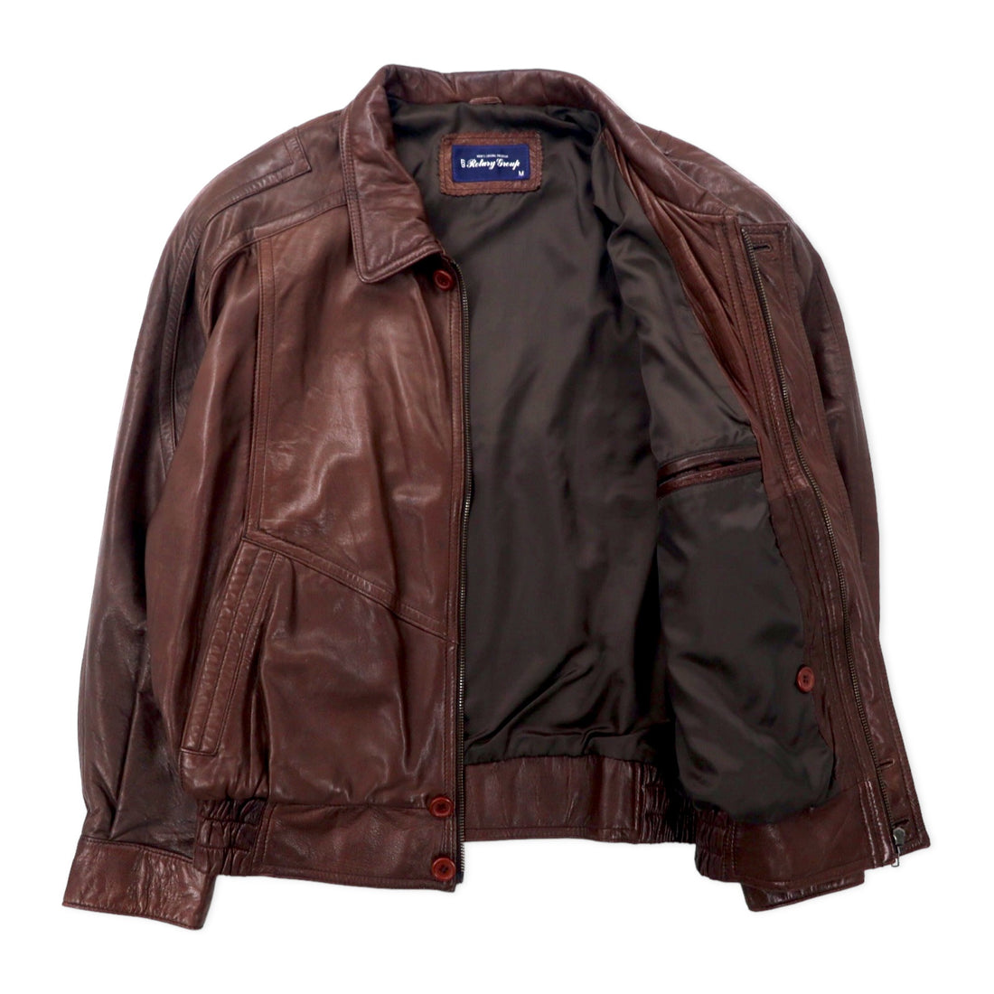 Rotary Group A-2 Lamb Leather Flight Jacket, Medium, Brown, Sheepskin, Made in Japan