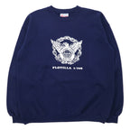 日本然リトテ-古着オンライン-Hanes USA製 90年代 USCG プリント スウェット L ネイビー コットン 裏起毛 HEAVYWEIGHT ビッグサイズ-Hanes USA Made 90's USCG Print Sweatshirt L Navy Cotton brushed lining HEAVYWEIGHT Big Size