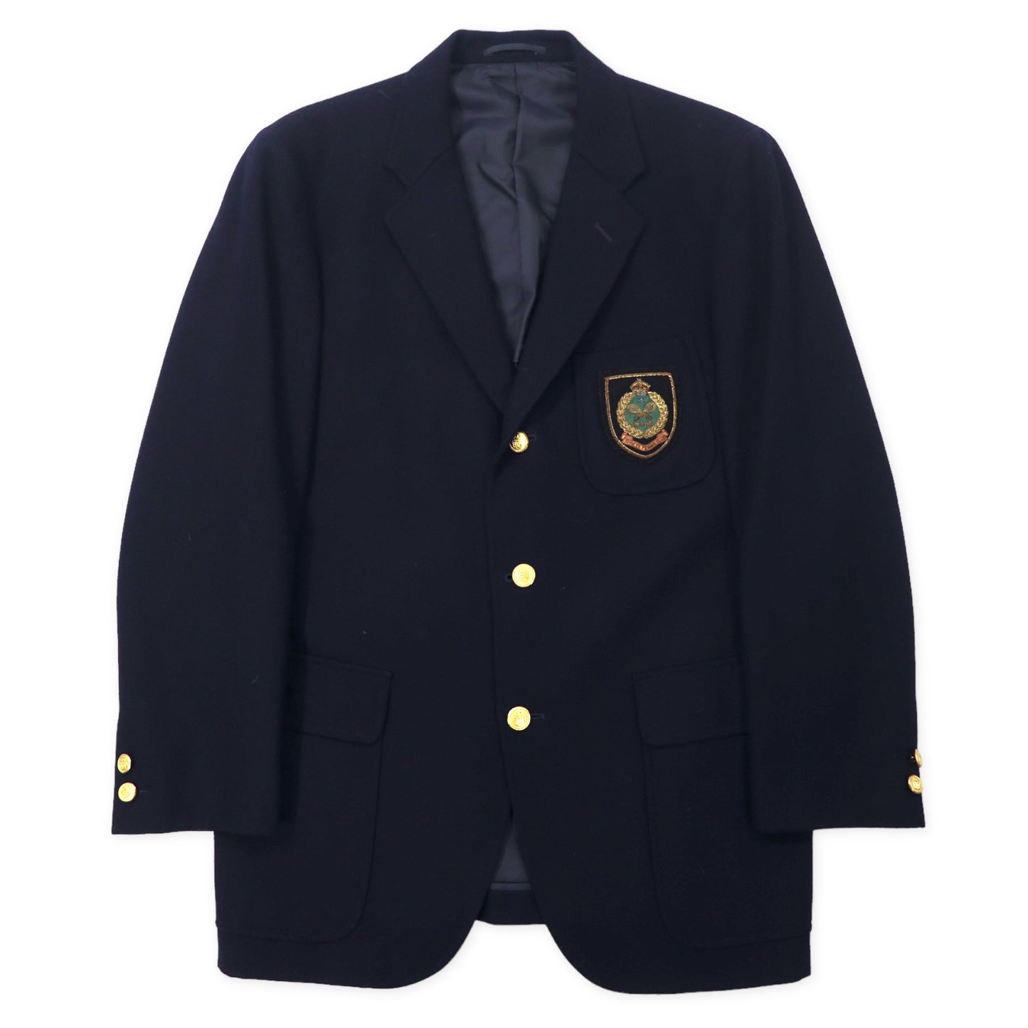 J.Press 3b Tailored Jacket Navy Blue 96-82-180 Navy Wool Gold 