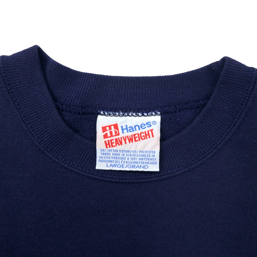 Hanes USA made 90s USCG print sweatshirt L navy cotton brushed back heavyweight big size