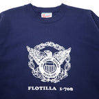 Hanes USA made 90s USCG print sweatshirt L navy cotton brushed back heavyweight big size