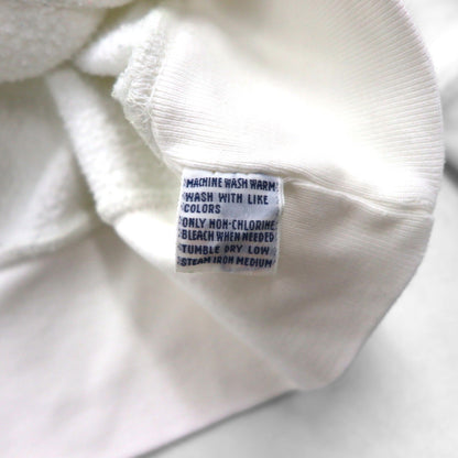 Polo Ralph Lauren 90s XL White Cotton Sweatshirt with Small Pony Embroidery