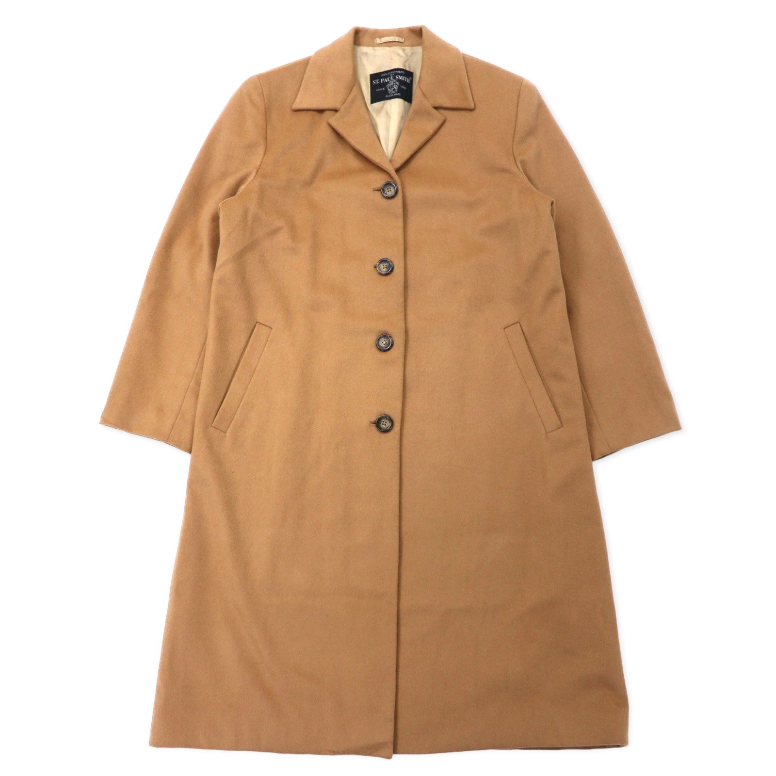 日本然リトテ-古着オンライン-ST. PAUL SMITH カシミア ステンカラーコート L ベージュ ウール-ST. PAUL SMITH Cashimia COAT L Beige Wool