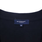 BURBERRY 鹿の子 Vネック ニット カーディガン XL ネイビー コットン