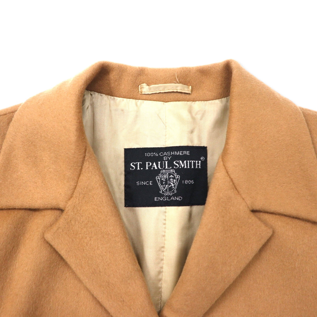 ST. PAUL SMITH Cashmere Balmac Coat L Beige Wool