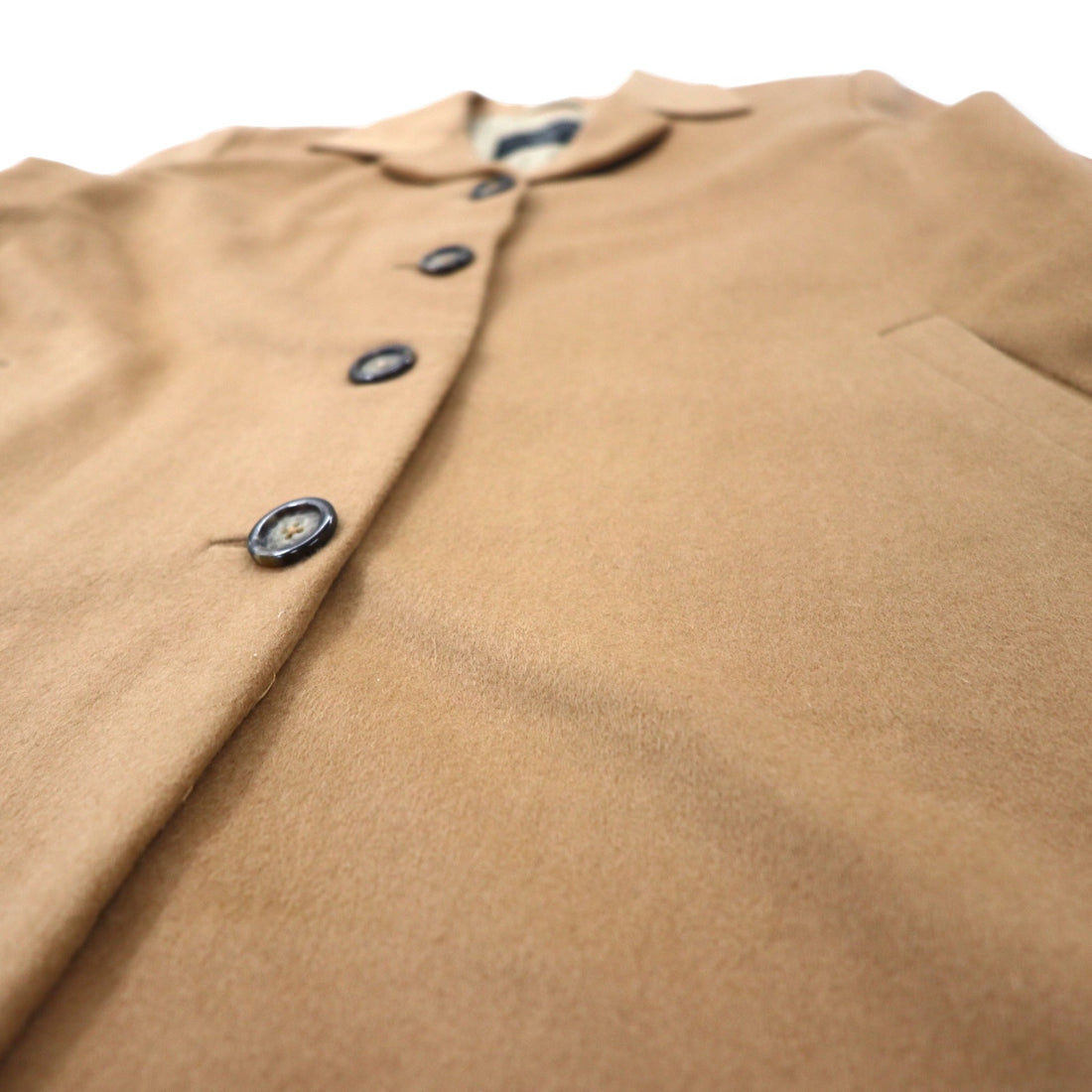 ST. PAUL SMITH Cashmere Balmac Coat L Beige Wool