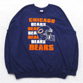 Made in USA 90s NFL Big Size Sweatshirt 4XL Navy Fleece Lined CHICAGO BEARS Football GARAN
