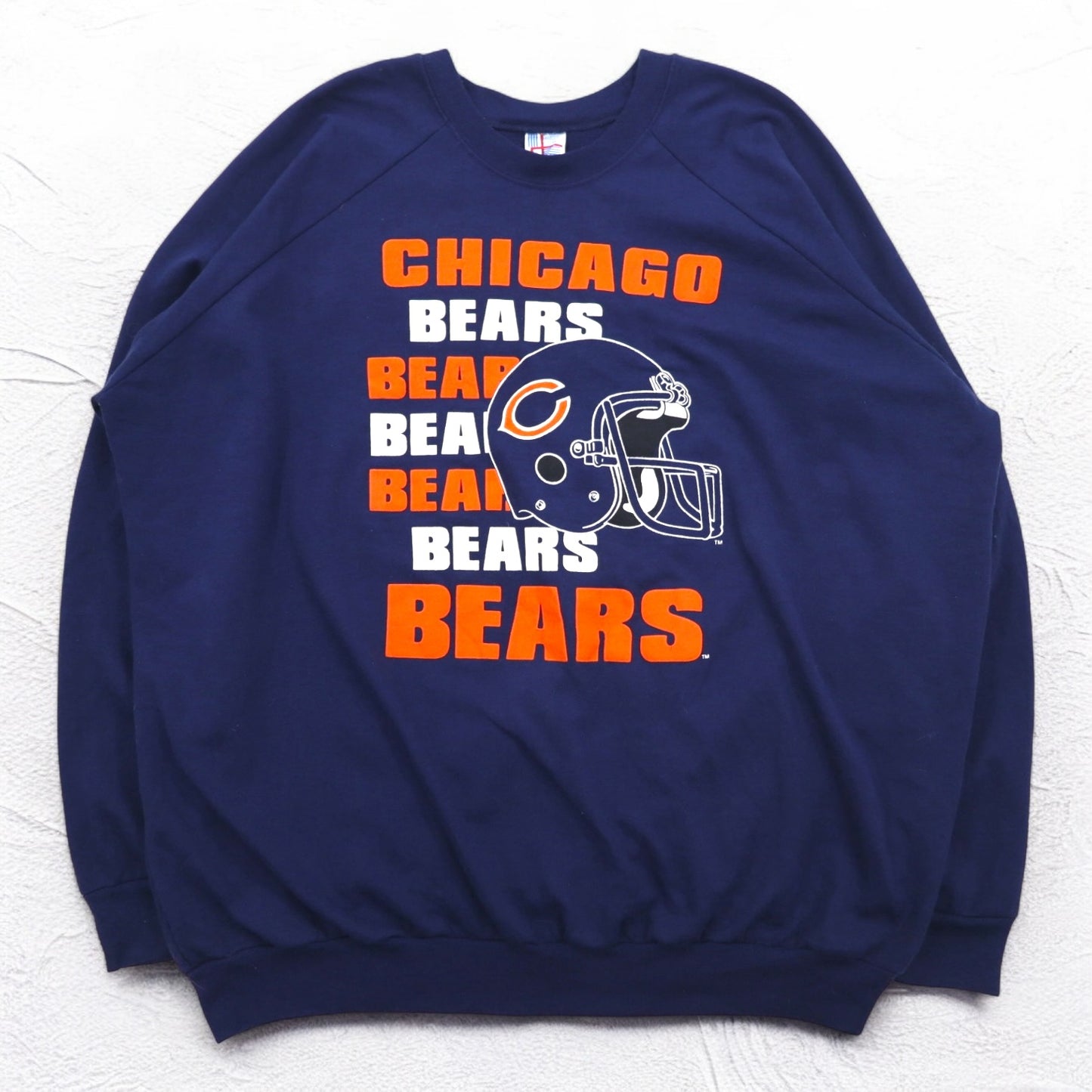 USA製 90年代 NFL ビッグサイズ スウェット 4XL ネイビー 裏起毛 CHICAGO BEARS フットボール GARAN