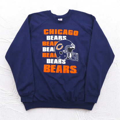 USA製 90年代 NFL ビッグサイズ スウェット 4XL ネイビー 裏起毛 CHICAGO BEARS フットボール GARAN
