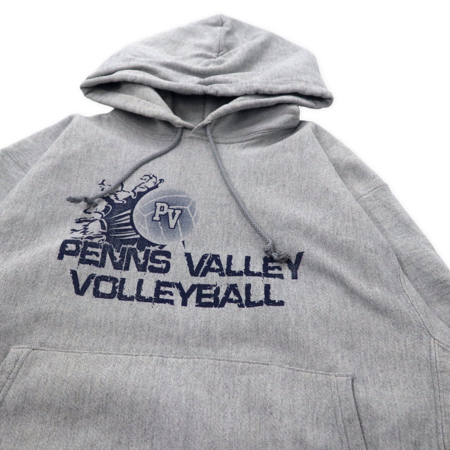 Champion プレミアム リバースウィーブ プルオーバーパーカー M グレー コットン PENNS VALLEY VOLLEYBALL カレッジプリント PREMIUM REVERSE WEAVE