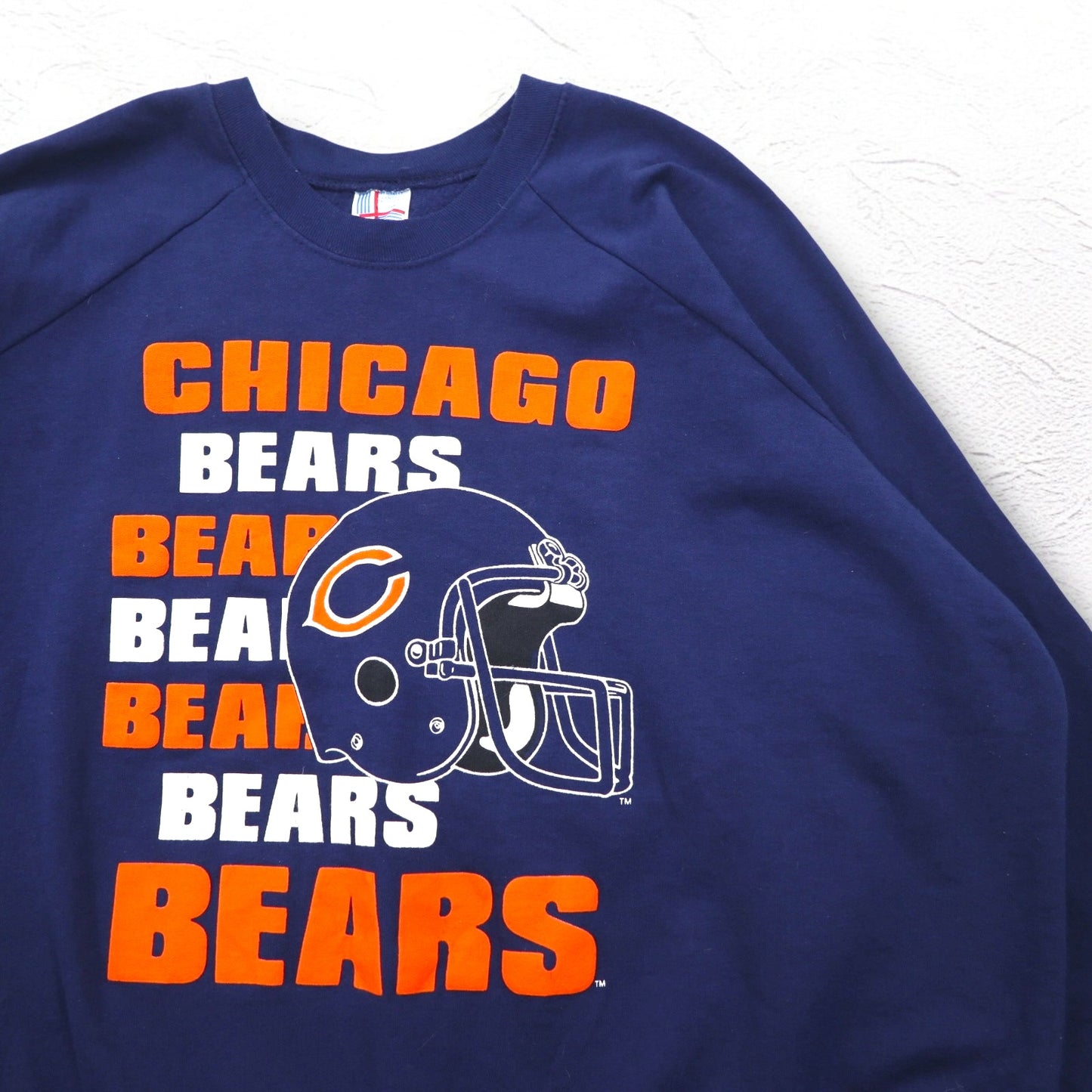 USA製 90年代 NFL ビッグサイズ スウェット 4XL ネイビー 裏起毛 CHICAGO BEARS フットボール GARAN