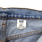Levi's USA Made 90s 550 Relaxed Fit Tapered Denim Pants Size 33 Blue Ice Wash Cotton Zipper Fly Relaxed Tapered Leg Jeans 550-4891