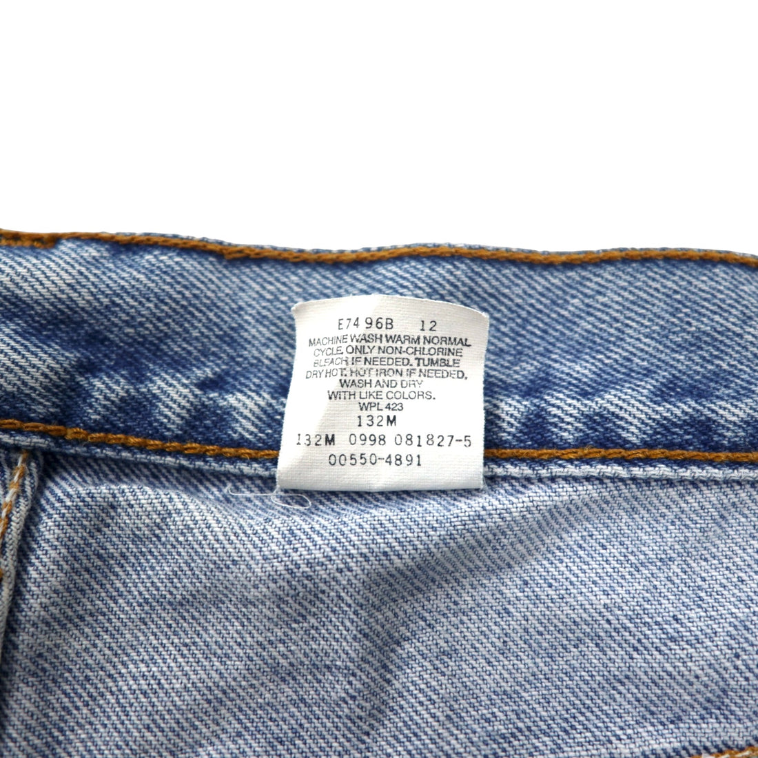 Levi's USA Made 90s 550 Relaxed Fit Tapered Denim Pants Size 33 Blue Ice Wash Cotton Zipper Fly Relaxed Tapered Leg Jeans 550-4891