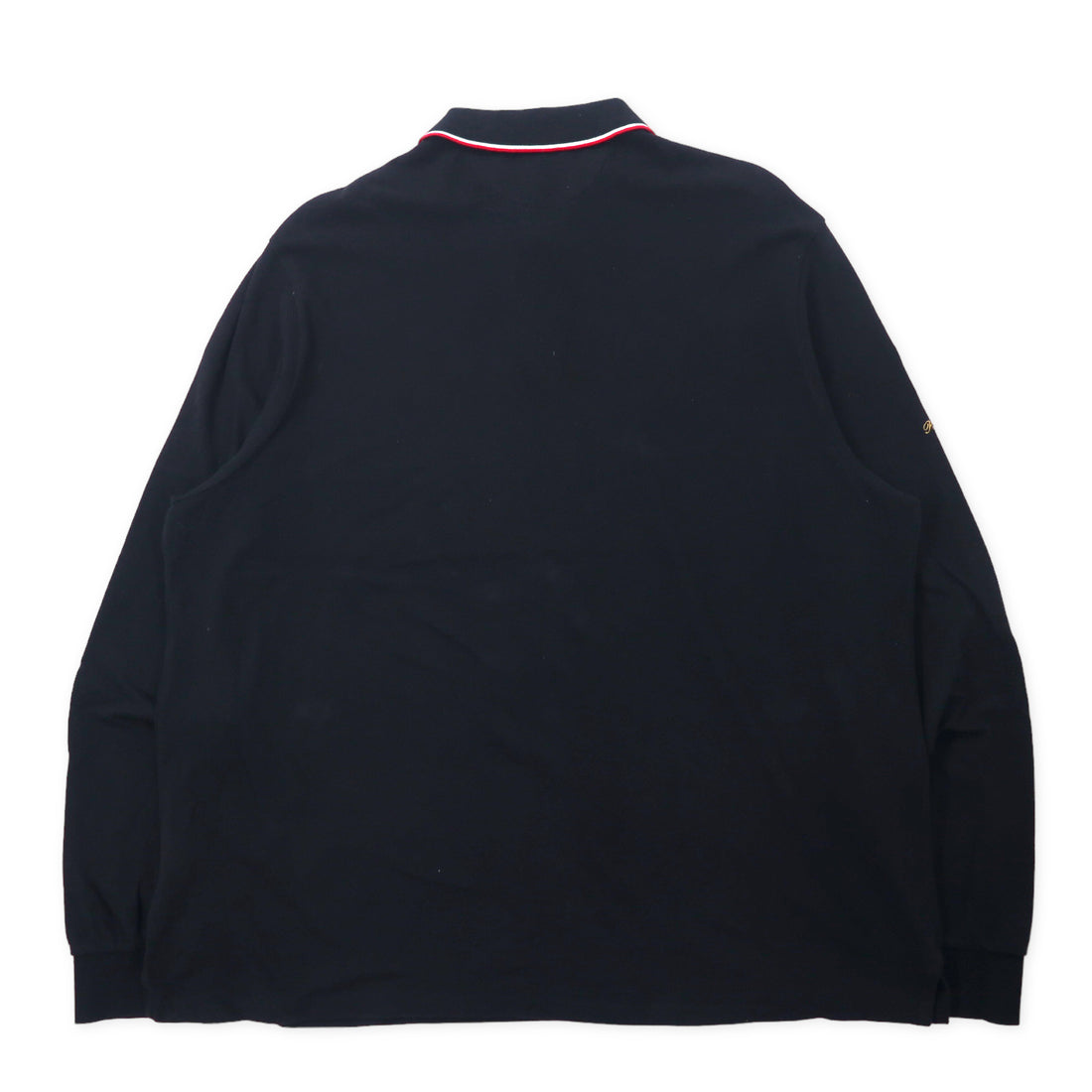 POLO RALPH LAUREN 長袖ポロシャツ ラガーシャツ XXL ブラック コットン エンブレムロゴ ポニー刺繍 CUSTOM SLIM FIT ビッグサイズ