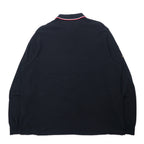 POLO RALPH LAUREN 長袖ポロシャツ ラガーシャツ XXL ブラック コットン エンブレムロゴ ポニー刺繍 CUSTOM SLIM FIT ビッグサイズ