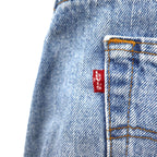 Levi's USA Made 90s 550 Relaxed Fit Tapered Denim Pants Size 33 Blue Ice Wash Cotton Zipper Fly Relaxed Tapered Leg Jeans 550-4891
