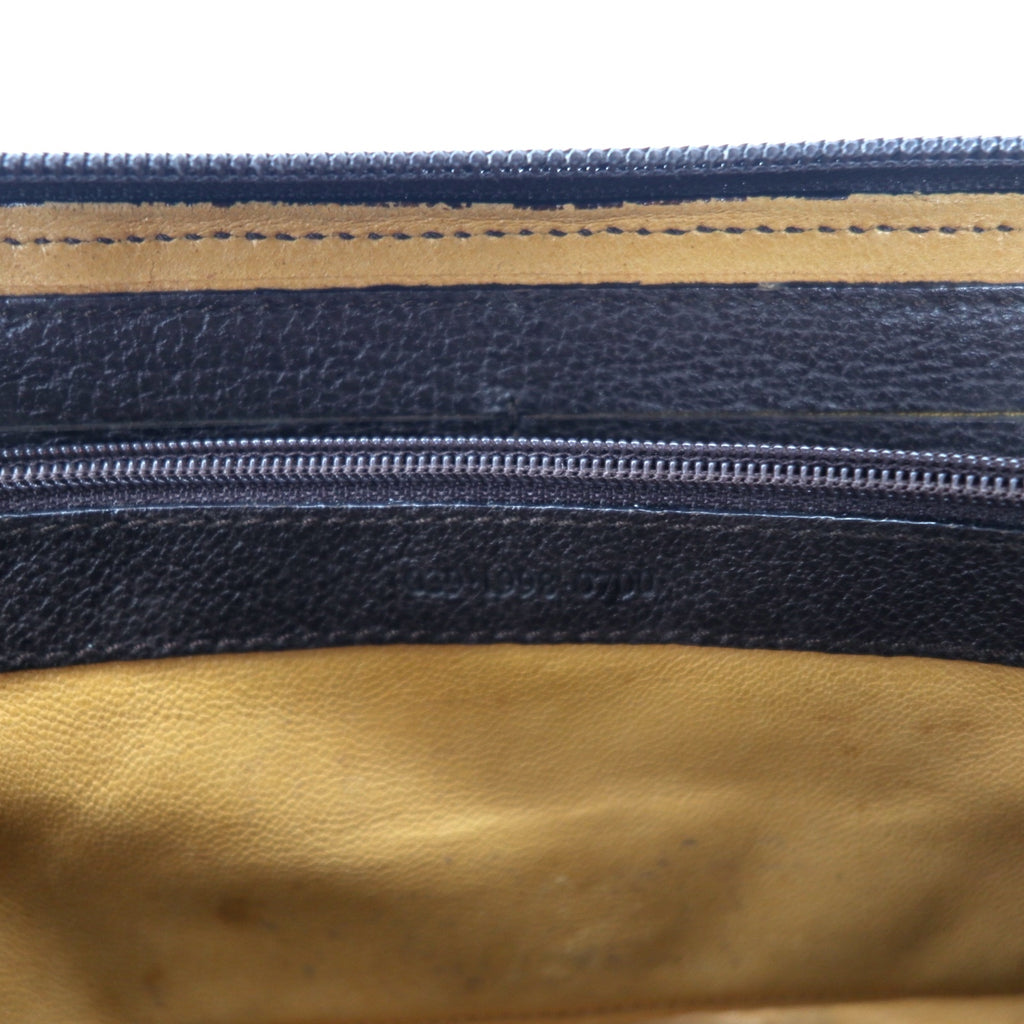 GUCCI 2WAY Bamboo Shoulder Wallet Long Wallet Brown Suede Leather Round Zipper 039・1998・0700 Old Gucci Made in Italy