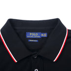POLO RALPH LAUREN 長袖ポロシャツ ラガーシャツ XXL ブラック コットン エンブレムロゴ ポニー刺繍 CUSTOM SLIM FIT ビッグサイズ
