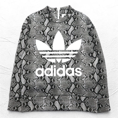 adidas Originals by HYKE Sweatshirt CREW SWEATSHIRT Python S Grey Python All-over Animal Pattern