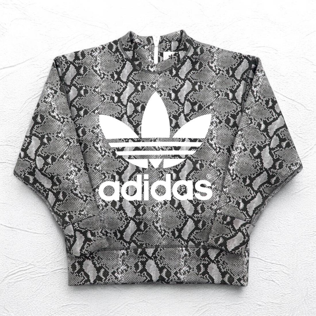 adidas Originals by HYKE Sweatshirt CREW SWEATSHIRT Python S Grey Python All-over Animal Pattern
