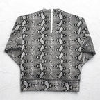 adidas Originals by HYKE スウェット CREW SWEATSHIRT Python S グレー パイソン 総柄 アニマル