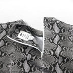 adidas Originals by HYKE スウェット CREW SWEATSHIRT Python S グレー パイソン 総柄 アニマル