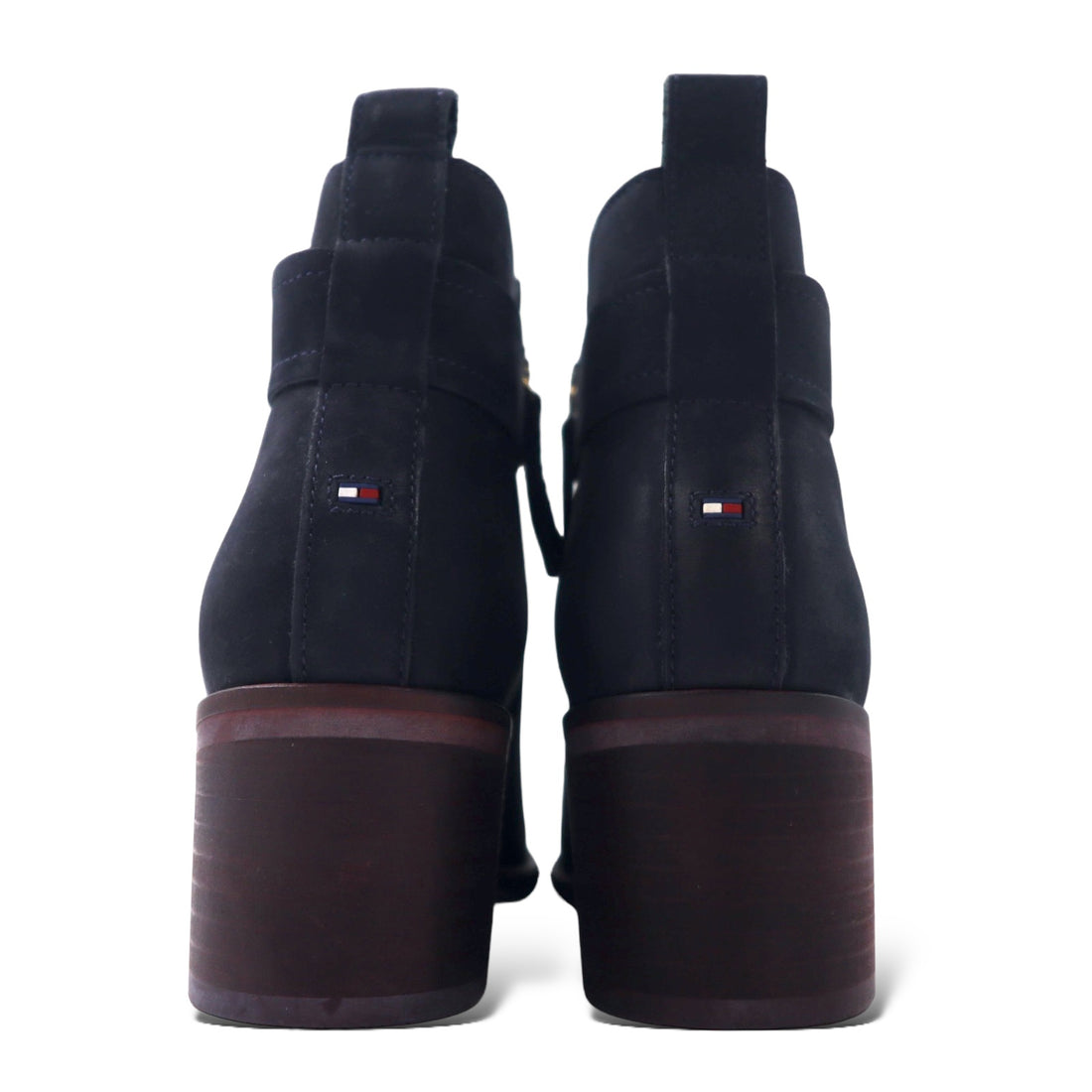TOMMY HILFIGER Nubuck Leather Short Boots Booties 23.5cm Side Zip ARISON F1285