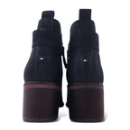 TOMMY HILFIGER Nubuck Leather Short Boots Booties 23.5cm Side Zip ARISON F1285