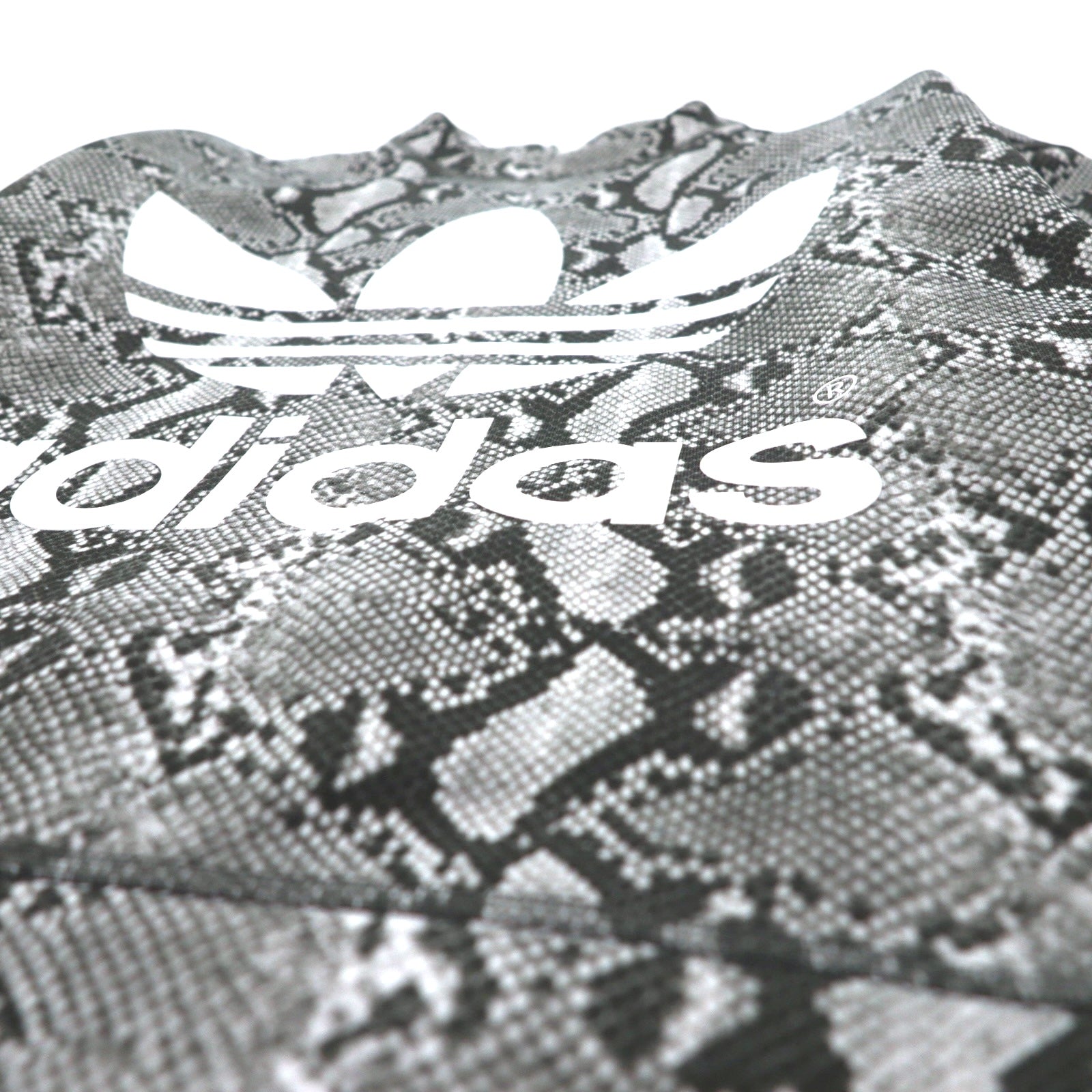 adidas Originals by HYKE スウェット CREW SWEATSHIRT Python S グレー パイソン 総柄 アニマル