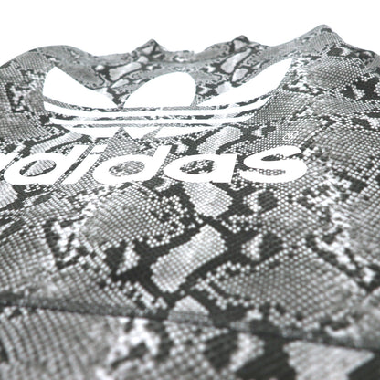 adidas Originals by HYKE スウェット CREW SWEATSHIRT Python S グレー パイソン 総柄 アニマル