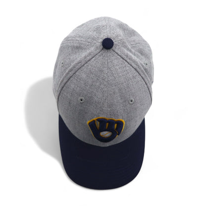 NEW ERA バイカラー ベースボールキャップ M/L グレー ネイビー MLB Milwaukee Brewers