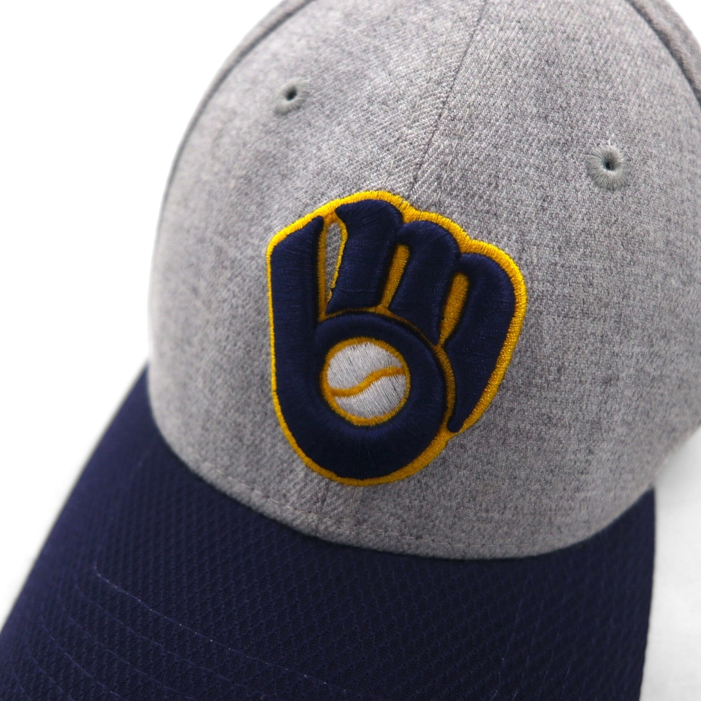 NEW ERA バイカラー ベースボールキャップ M/L グレー ネイビー MLB Milwaukee Brewers
