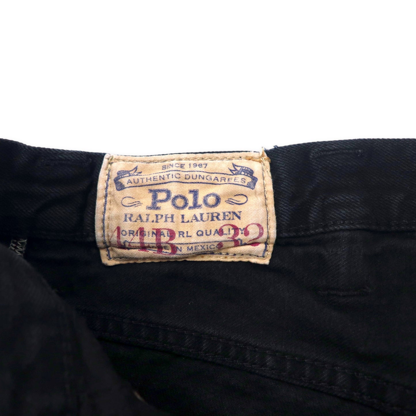 Polo by Ralph Lauren ブラック デニムパンツ 44B ジッパーフライ ビッグサイズ メキシコ製